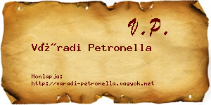 Váradi Petronella névjegykártya